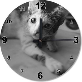 Tablomega Kedi Oyunu Ahşap Duvar Saati Duvar Saati