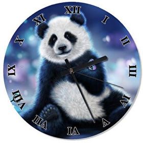 Tablomega Kelebekli Panda Şekilli 50x50 cm Duvar Saati