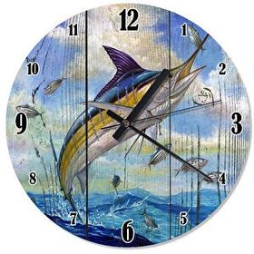 Tablomega Kılıç Balığı Ve Somon Baskılı 30x30 cm Duvar Saati
