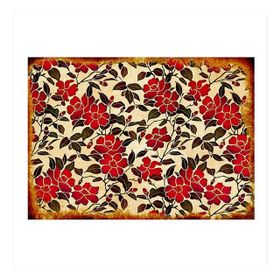 Tablomega Kırmızı Çiçek Ve Mektup Şekilli 30x30 cm Duvar Saati