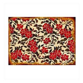 Tablomega Kırmızı Çiçek Ve Mektup Şekilli 30x30 cm Duvar Saati