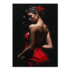 Tablomega Kırmızı Elbiseli Kadın Art 25x35 cm Mdf Poster