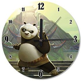 Tablomega Kung Fu Panda Şekilli 50x50 cm Duvar Saati