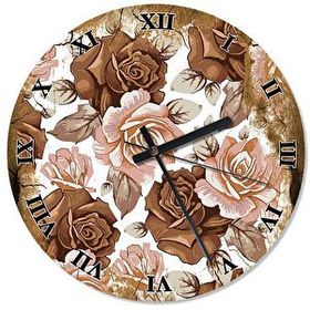 Tablomega Kurumuş Güller 50x50 cm Duvar Saati