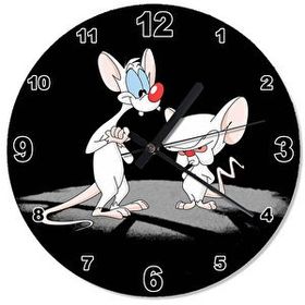 Tablomega Looney Tunes Pinky and The Brain Desenli 50x50 cm Duvar Saati