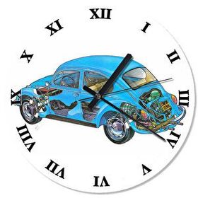Tablomega Mavi Volkswagen Desenli 50x50 cm Duvar Saati
