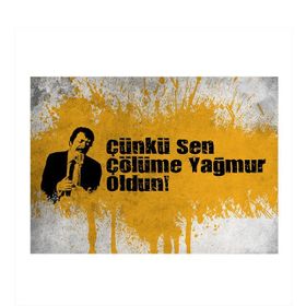 Tablomega Müslüm Gürses Affet Çölüme Yağmur Oldun 50x70 cm Ahşap Tablo