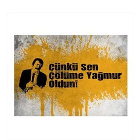 Tablomega Müslüm Gürses Affet Çölüme Yağmur Oldun 50x70 cm Ahşap Tablo