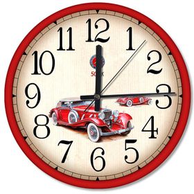 Tablomega Nostaljik Otomobiller Ahşap Duvar Saati Duvar Saati