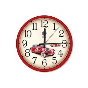 Tablomega Nostaljik Otomobiller Ahşap Duvar Saati Duvar Saati
