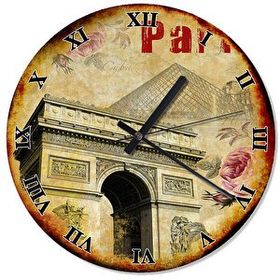 Tablomega Paris Zafer Takı(Arc De Triomphe) Analog 50x50 cm Duvar Saati