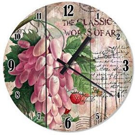 Tablomega Pembe Üzüm Salkımı Şekilli 30x30 cm Duvar Saati