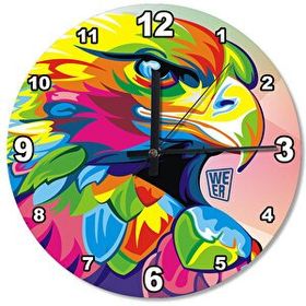 Tablomega Renkli Kartal Analog 50x50 cm Duvar Saati