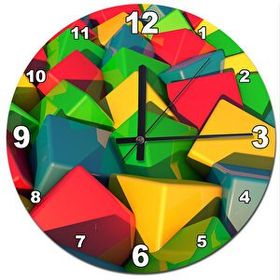 Tablomega Renkli Küpler Analog 30x30 cm Duvar Saati