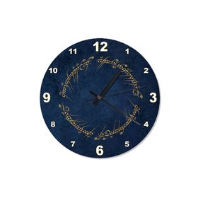 Tablomega SAAT-1157-30 Lacivert Zeminde Yüzüklerin Efendisi Sembolü Özel Tasarım 30 cm Çap Duvar Saati