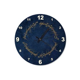 Tablomega SAAT-1157-30 Lacivert Zeminde Yüzüklerin Efendisi Sembolü Özel Tasarım 30 cm Çap Duvar Saati