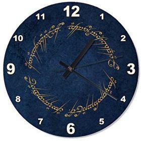 Tablomega SAAT-1157-30 Lacivert Zeminde Yüzüklerin Efendisi Sembolü Özel Tasarım 30 cm Çap Duvar Saati