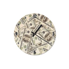 Tablomega Saat-1194-30 Yüz Dolarlar Baskılı 30 Cm Çap Duvar Saati