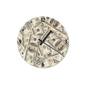Tablomega Saat-1194-30 Yüz Dolarlar Baskılı 30 Cm Çap Duvar Saati