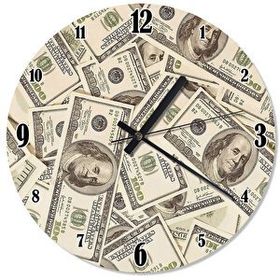 Tablomega Saat-1194-30 Yüz Dolarlar Baskılı 30 Cm Çap Duvar Saati