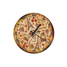 Tablomega SAAT-1266-50 Paris Ve Semboller 50cm Çap Duvar Saati