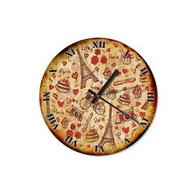 Tablomega SAAT-1266-50 Paris Ve Semboller 50cm Çap Duvar Saati