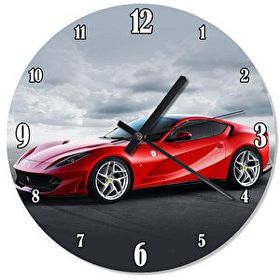 Tablomega SAAT-1287-30 Kırmızı Ferrari 812 Özel Tasarım 30 cm Çap Duvar Saati