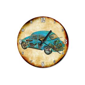 Tablomega SAAT-1291-50 Mavi Volkswagen Retro 50cm Çap Duvar Saati