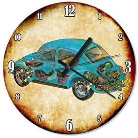 Tablomega SAAT-1291-50 Mavi Volkswagen Retro 50cm Çap Duvar Saati