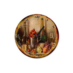 Tablomega Saat-1328-30 Meyveler Ve Şampanya Akarlı 30 Cm Çap Duvar Saati