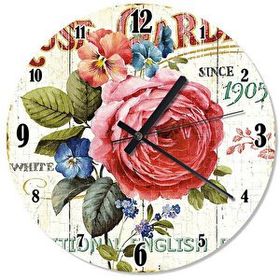 Tablomega Saat-1366-30 Kırmızı Gül Kuruluş 1905 Özel Tasarım 30 cm Duvar Saati