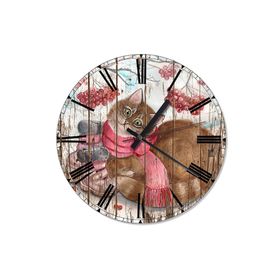 Tablomega SAAT-1407-30 Sevimli Sarman Kedi Tasarım 30cm Çap Duvar Saati
