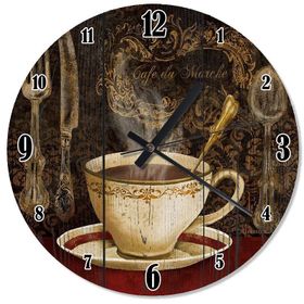 Tablomega SAAT-1411-50 Kahve Fincanı Desenli 50 cm Çap Duvar Saati