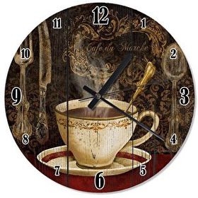 Tablomega SAAT-1411-50 Kahve Fincanı Desenli 50 cm Çap Duvar Saati