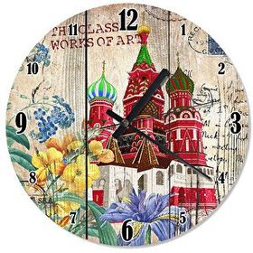 Tablomega SAAT-1443-50 Kremlin Sarayı Ve Çiçekler Özel Tasarım 50cm Çap Duvar Saati
