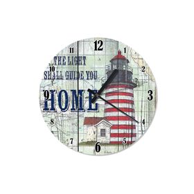 Tablomega Saat-1467-50 Kırmızı Deniz Feneri Tasarım 50 cm Duvar Saati