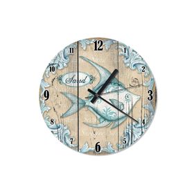 Tablomega SAAT-1489-30 Mavi Melek Balığı Desenli 30 cm Çap Duvar Saati