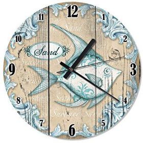 Tablomega SAAT-1489-30 Mavi Melek Balığı Desenli 30 cm Çap Duvar Saati