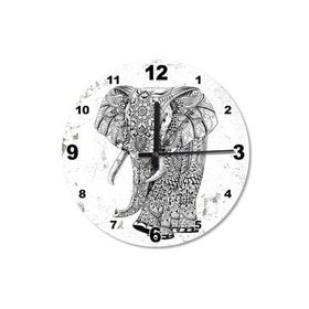 Tablomega SAAT-149-50 Tribal Desenli Fil Ahşap 50 cm Çap Duvar Saati