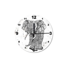 Tablomega SAAT-149-50 Tribal Desenli Fil Ahşap 50 cm Çap Duvar Saati