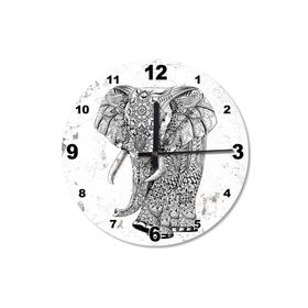 Tablomega SAAT-149-50 Tribal Desenli Fil Ahşap 50 cm Çap Duvar Saati