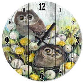 Tablomega Saat-1503-50 Sevimli Baykuşlar Tasarım 50 cm Duvar Saati