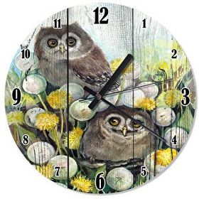 Tablomega Saat-1503-50 Sevimli Baykuşlar Tasarım 50 cm Duvar Saati