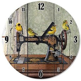 Tablomega SAAT-1514-30 Serçeler Ve Dikiş Makinesi Baskılı 30 cm Çap Duvar Saati