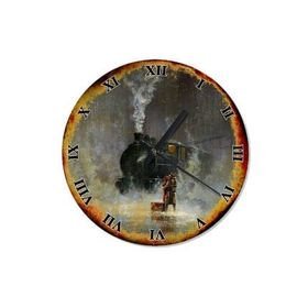 Tablomega SAAT-1515-30 Kara Tren Ve Aşk Desenli 30 cm Çap Duvar Saati