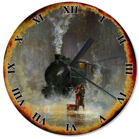 Tablomega SAAT-1515-30 Kara Tren Ve Aşk Desenli 30 cm Çap Duvar Saati