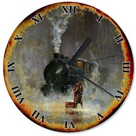 Tablomega SAAT-1515-30 Kara Tren Ve Aşk Desenli 30 cm Çap Duvar Saati