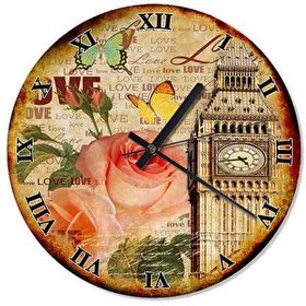 Tablomega SAAT-1543-50 Love Londra Big Bang Şekilli 50cm Çap Duvar Saati