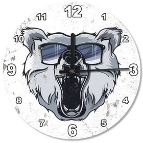 Tablomega SAAT-179-50 Kutup Ayısı Ahşap 50 cm Çap Duvar Saati