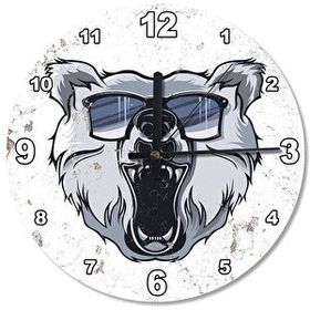 Tablomega SAAT-179-50 Kutup Ayısı Ahşap 50 cm Çap Duvar Saati